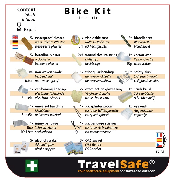 Inhoud Travelsafe EHBO Kit - Fiets Set
