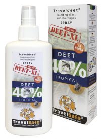 Travelsafe TravelDEET 40% spray XL flesje en verpakking